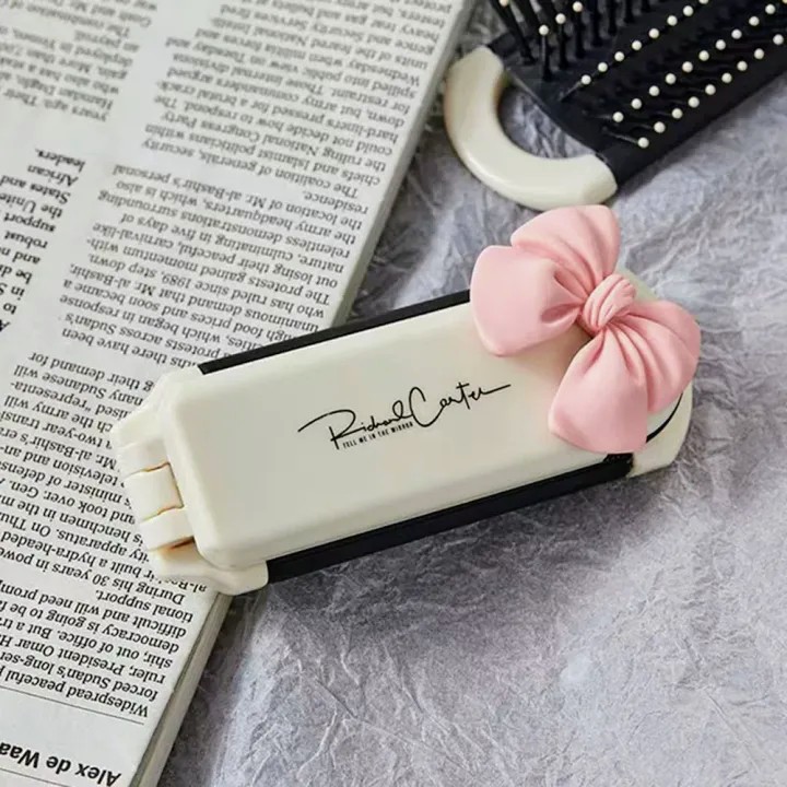 Folding Hair Brush with Mirror – 2 in 1 Portable Combo_img_1