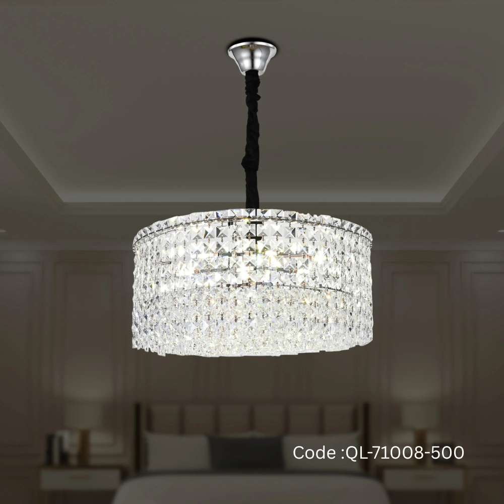 Qulik Modern Contemporary Silver Crystal Chandelier Ceiling Light (QL-71008-500)