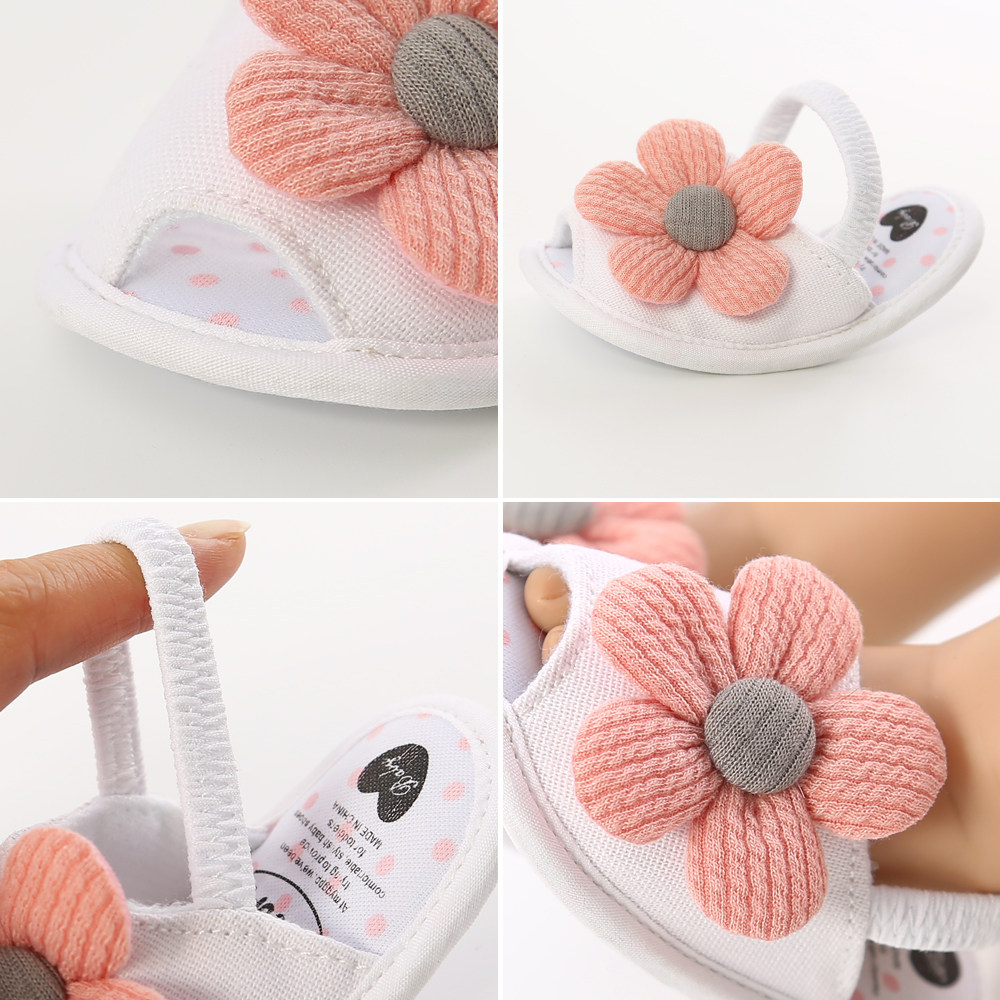 Baby Girls Fabric Non-Slip First Walkers Flat Sole Sunflower Sandals (0-15 months)_img_6