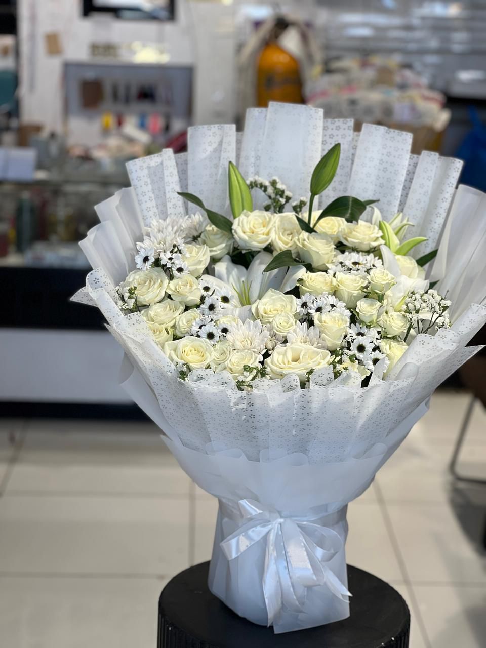 white petals stunning bouquet.