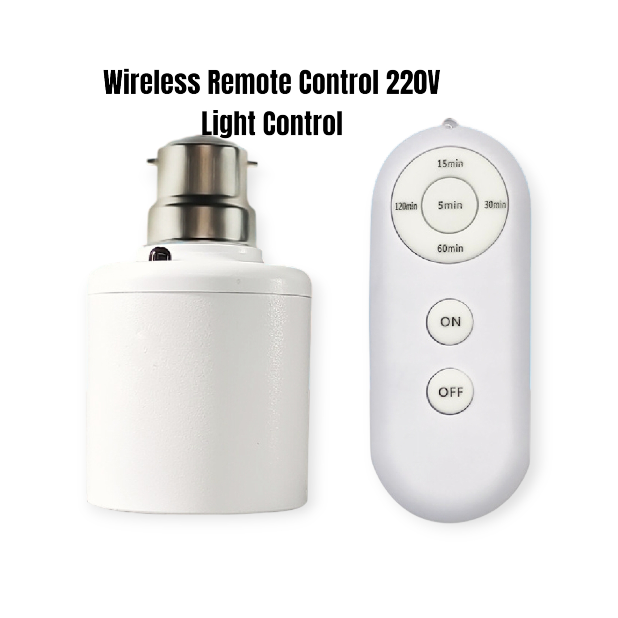 Smart B22 to E27 LED Lamp Holder with Wireless Remote | AC 85â265V | Timer Control | Adjustable Light Socket Converter