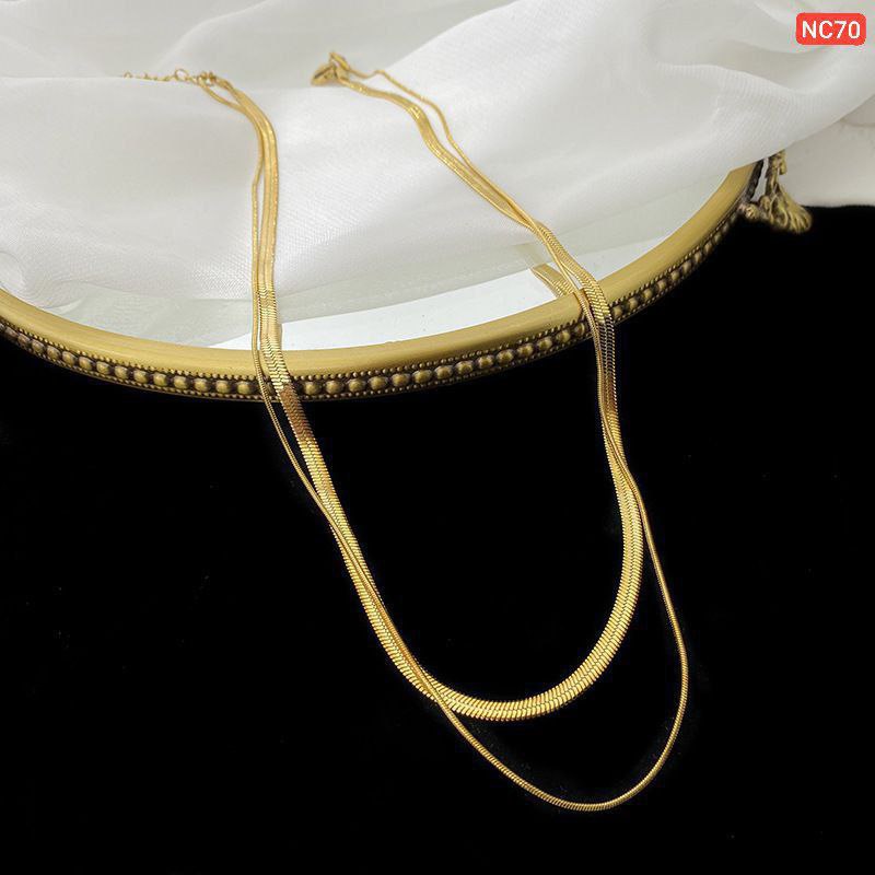 A layer thick and a layer thin 18K gold Necklace🌸(Materials: Stainless steel Color guarantee) NC70_img_3