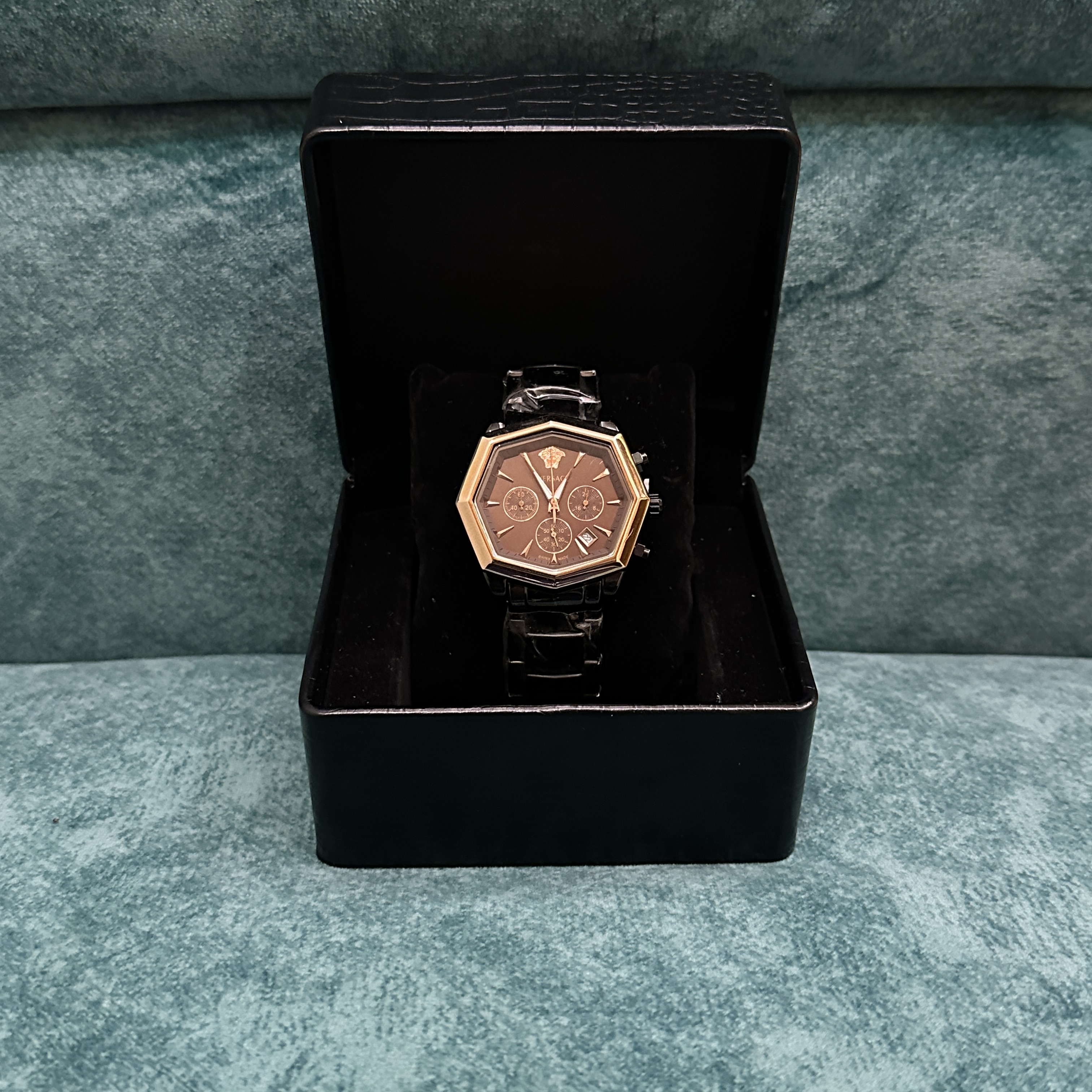Rare Versace Atelier Black Chain - Rose Gold Dial_img_3
