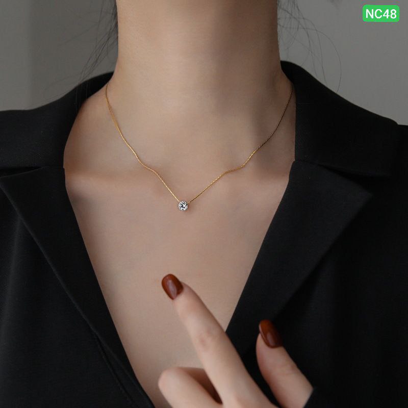 One Diamond Stainless steel necklace🌸(Materials: Stainless steel Color guarantee) NC48