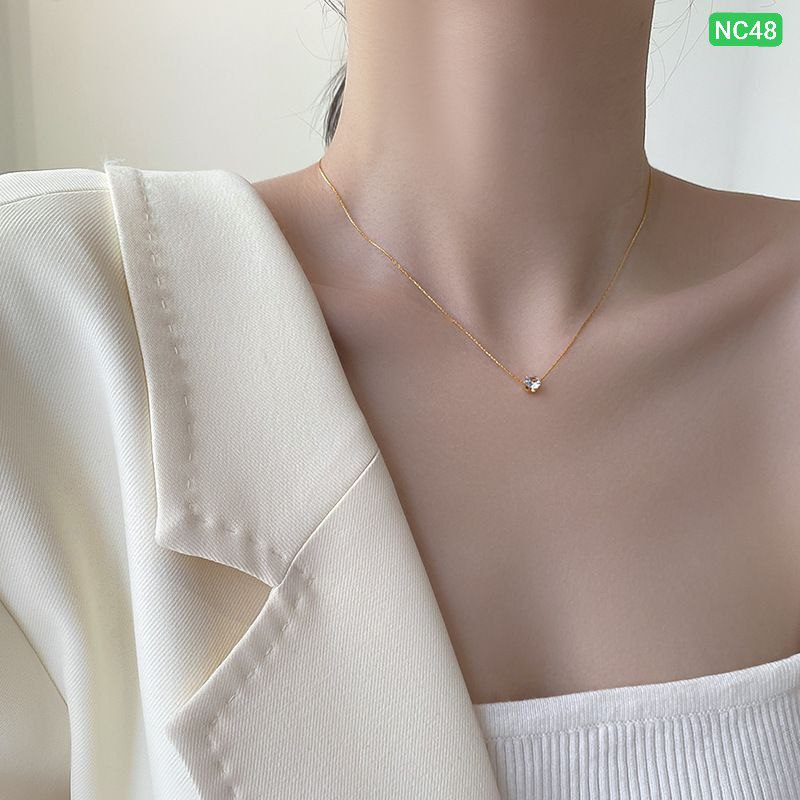 One Diamond Stainless steel necklace🌸(Materials: Stainless steel Color guarantee) NC48_img_1