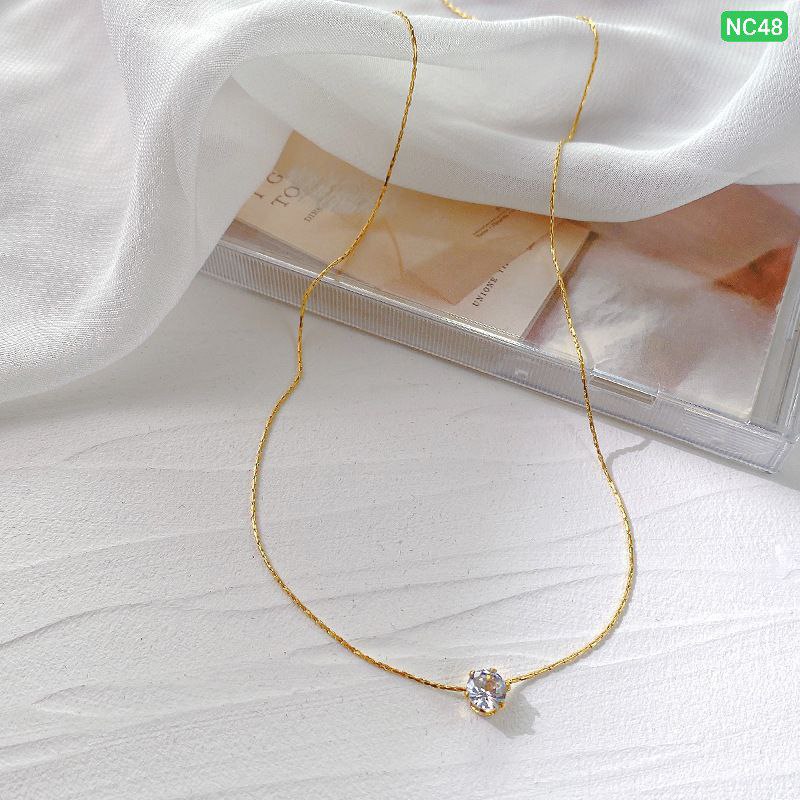 One Diamond Stainless steel necklace🌸(Materials: Stainless steel Color guarantee) NC48_img_2