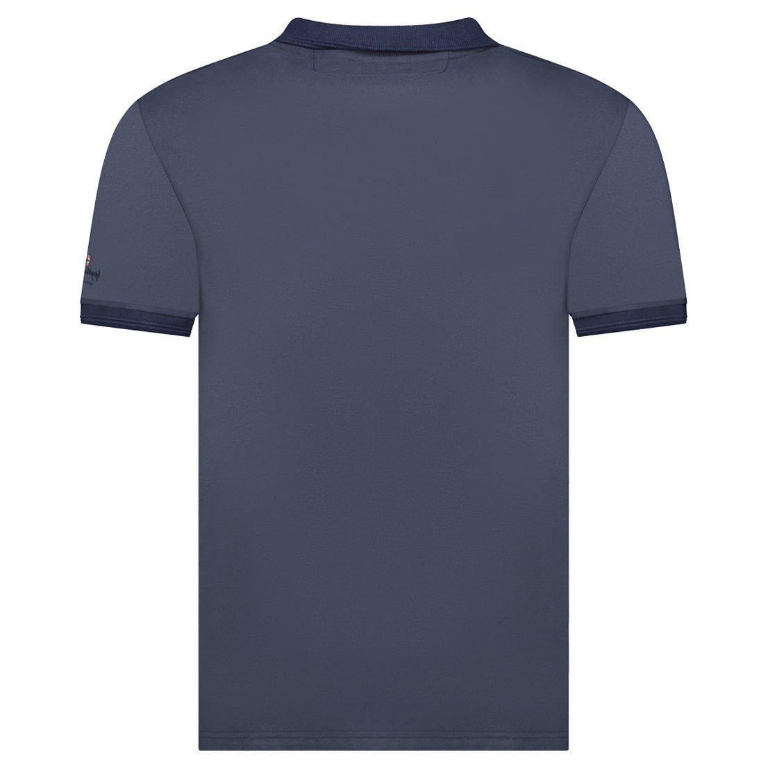 Embroidered polo shirt with flags and navy short sleeves_img_1