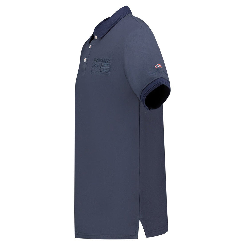 Embroidered polo shirt with flags and navy short sleeves_img_2