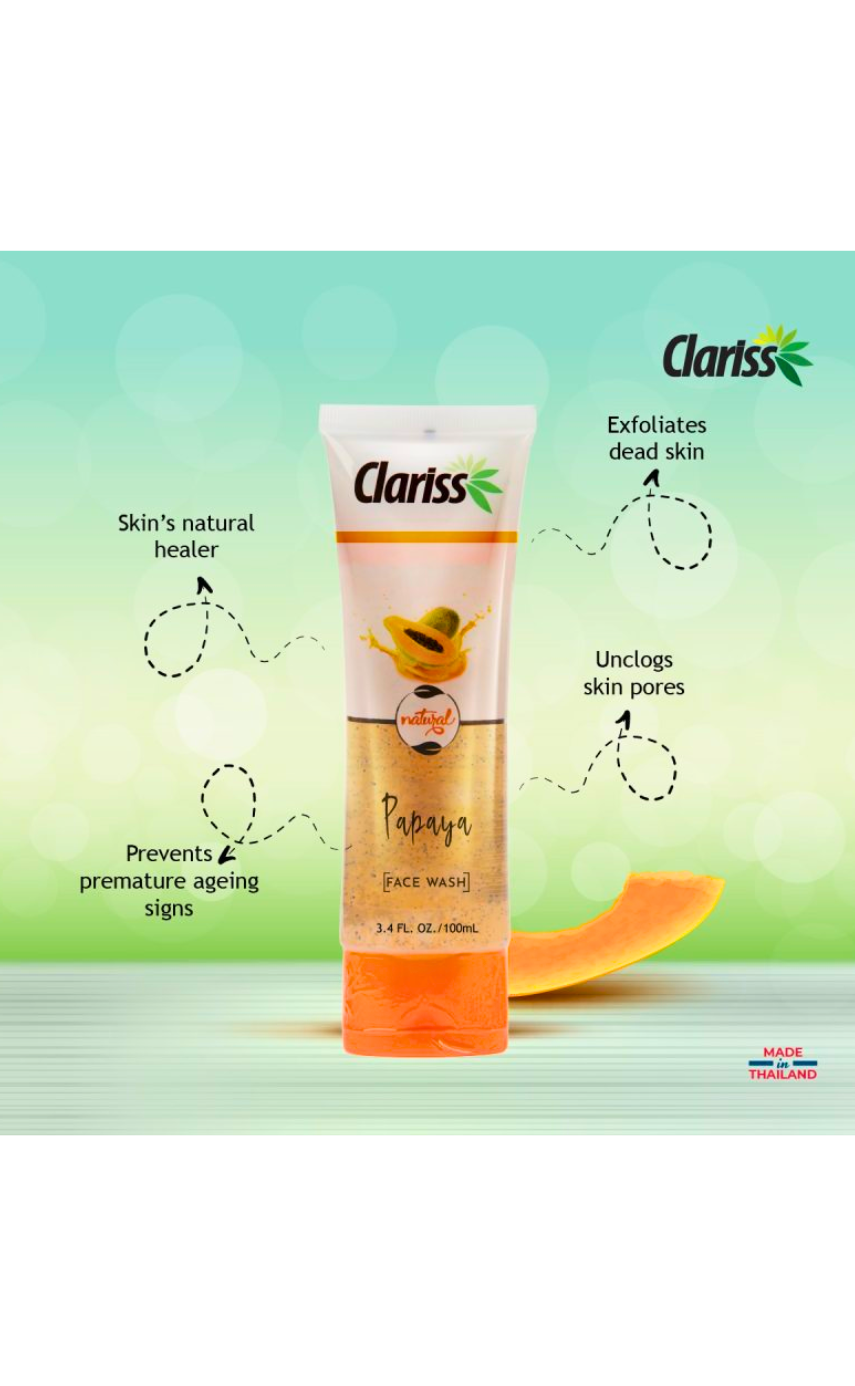 ক্ল্যারিস পাপায়া ফেসওয়াশ 100ml ।CLARISS Papaya Face Wash 100ml - Image 2