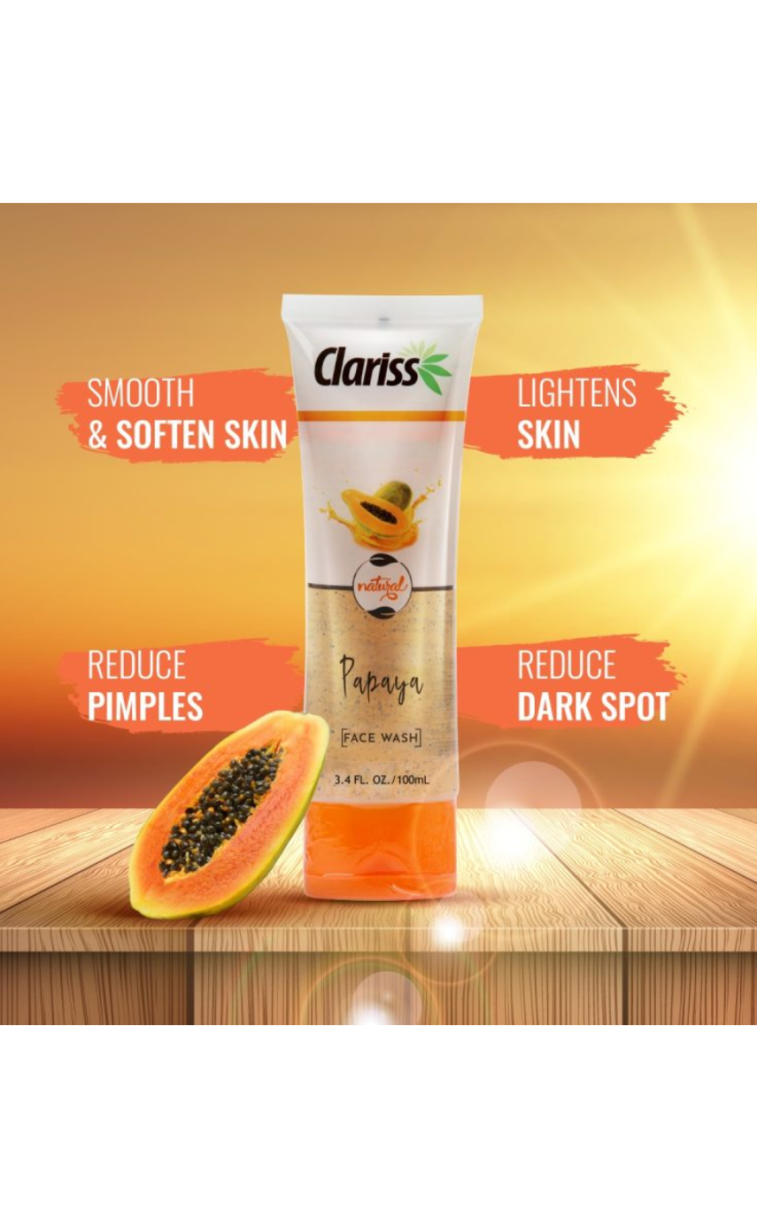 ক্ল্যারিস পাপায়া ফেসওয়াশ 100ml ।CLARISS Papaya Face Wash 100ml - Image 4