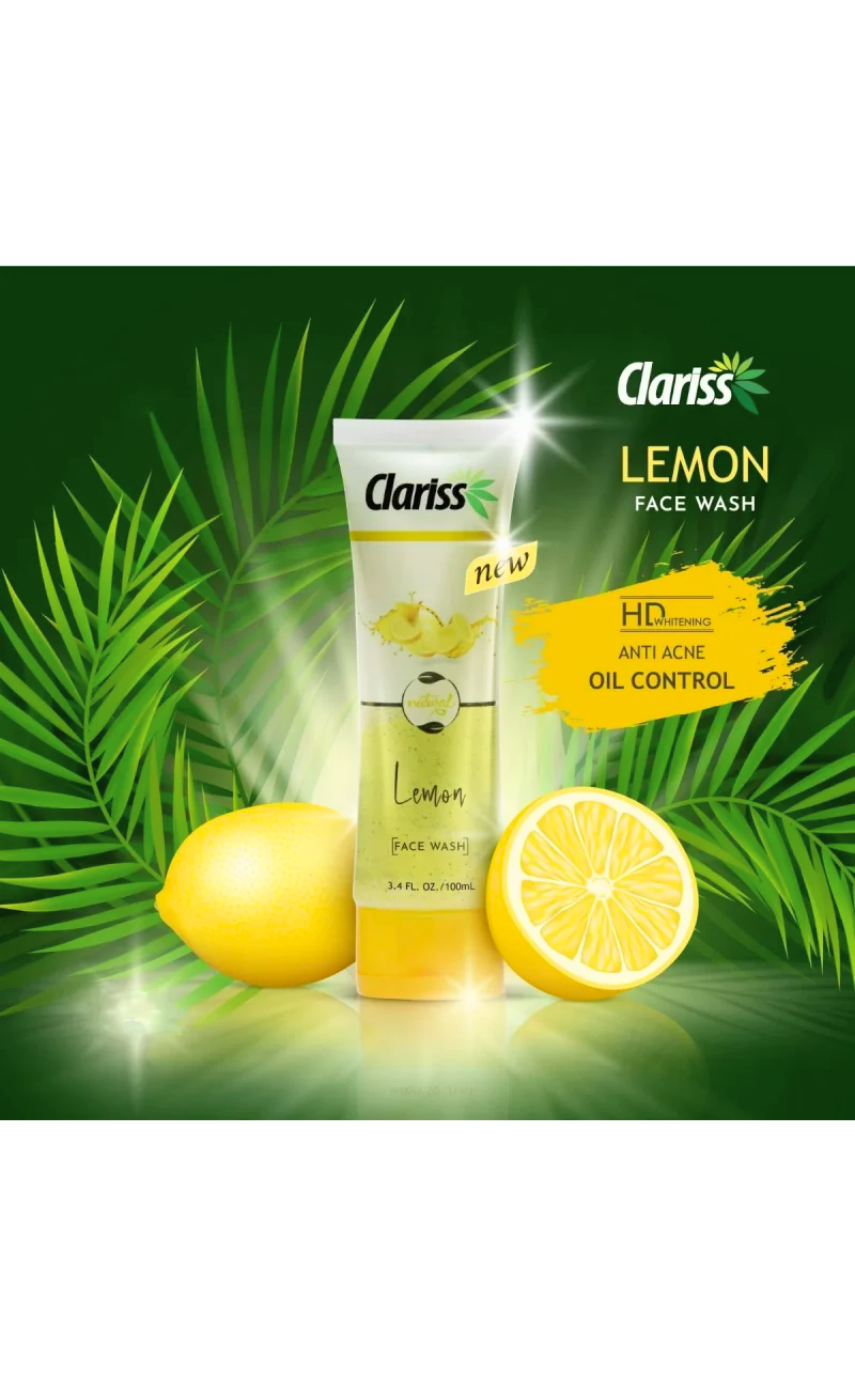 CLARISS LEMON FACE WASH 100ml - Image 3