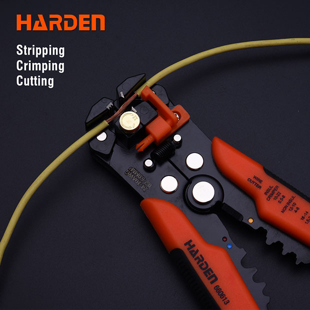 HARDEN 660613 Automatic Wire Stripper, 6", 0.2 - 6 mm2, Automatic Cable Wire Stripper Crimping Plier Self Adjusting Crimper For Electrician Crimping_img_2