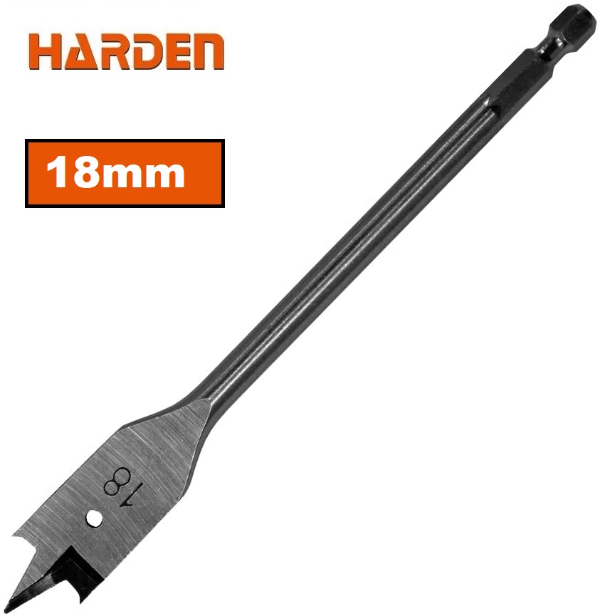 HARDEN Flat Wood Bit, ( 10 | 12 | 14 | 16 | 18 | 19 | 20 | 22 | 25mm ), length 150mm, 1/4" hex shank; 613010_img_10
