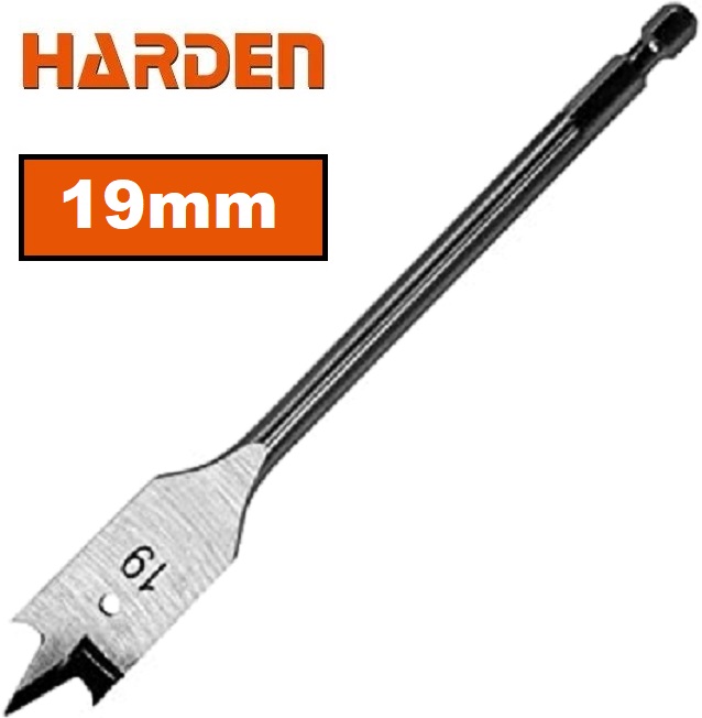 HARDEN Flat Wood Bit, ( 10 | 12 | 14 | 16 | 18 | 19 | 20 | 22 | 25mm ), length 150mm, 1/4" hex shank; 613010_img_12