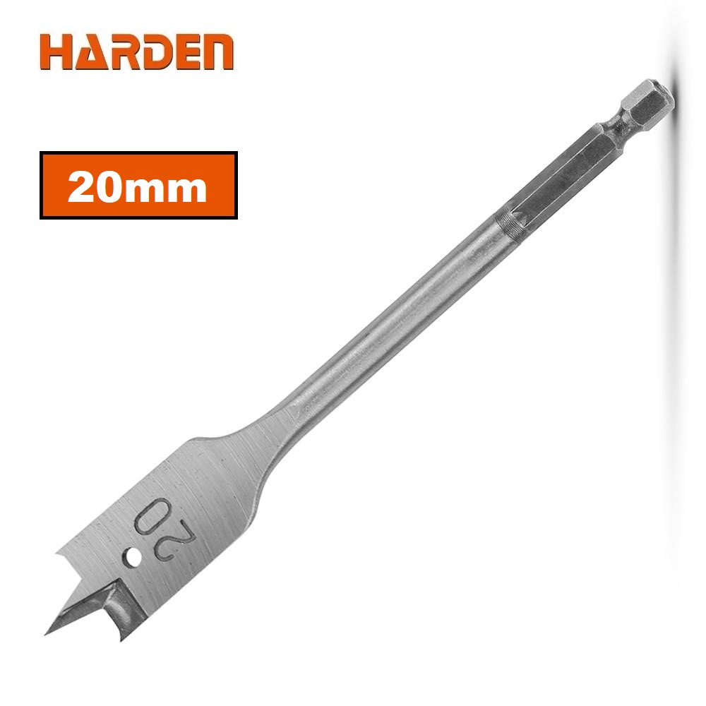 HARDEN Flat Wood Bit, ( 10 | 12 | 14 | 16 | 18 | 19 | 20 | 22 | 25mm ), length 150mm, 1/4" hex shank; 613010_img_13