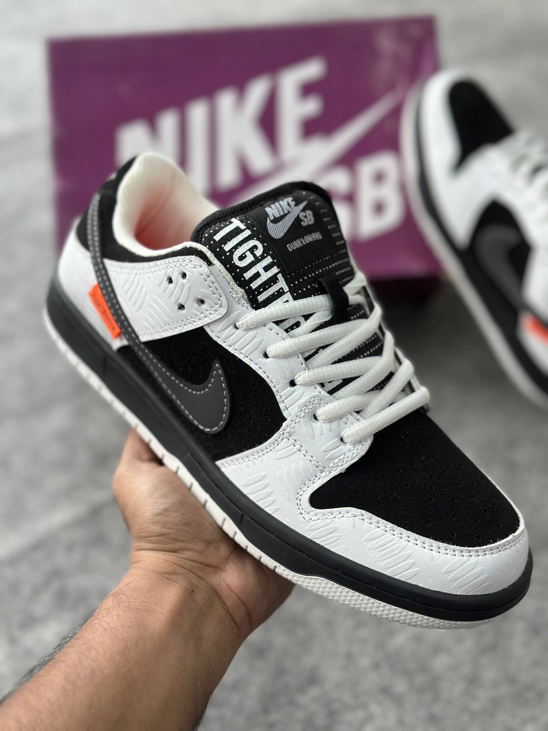 Nike SB Dunk Low x TIGHTBOOTH: White&Black (1:1) thumbnail 2