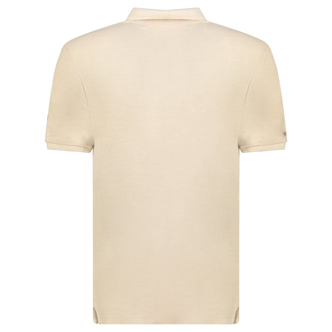 Embroidered polo shirt with flags and beige short sleeves_img_1