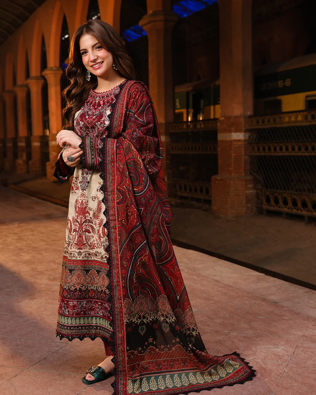 Exuding Effortless elegance, this beige ensemble is a timeless ode to tradition.