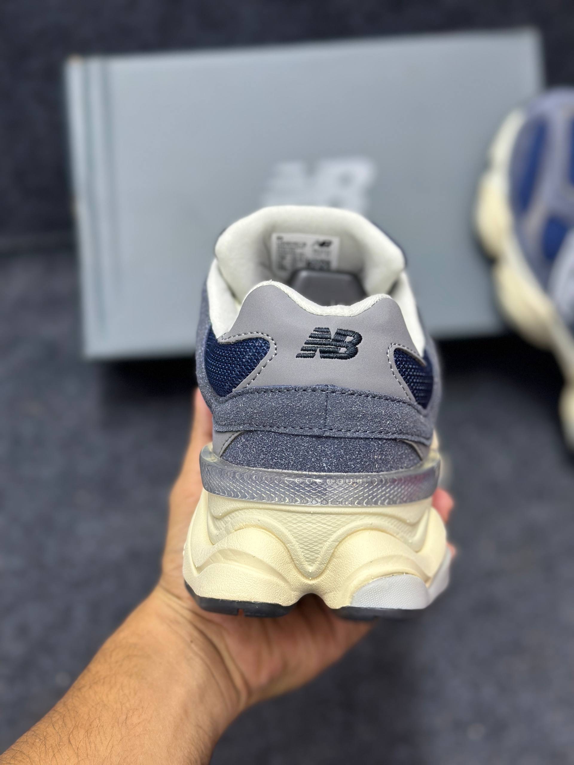New Balance 9060 "Outerspace": Navy Blue&Grey Suede&Mesh thumbnail 4