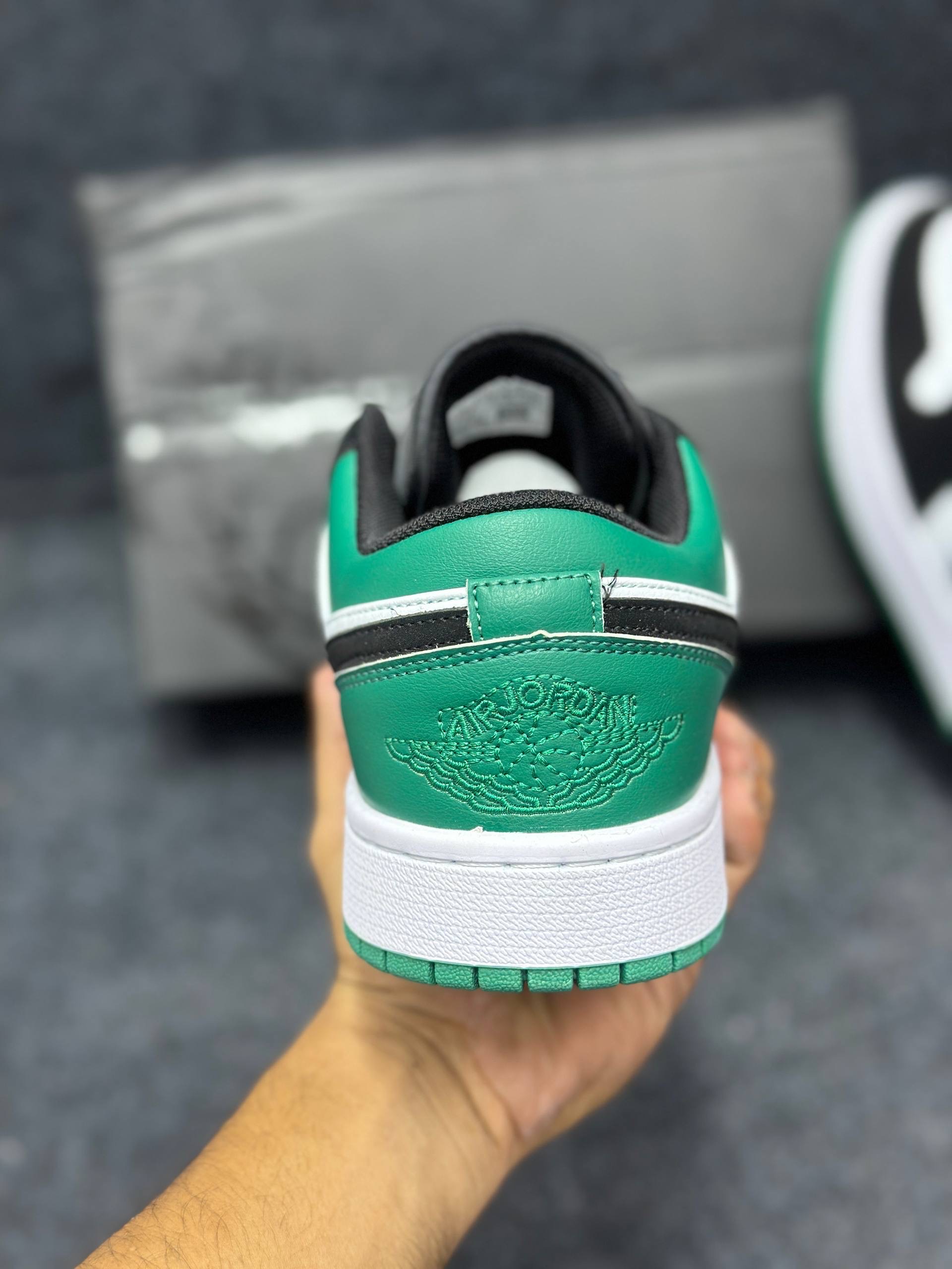 Air Jordan 1 Low: "White Black Mystic Green" (1:1) thumbnail 4