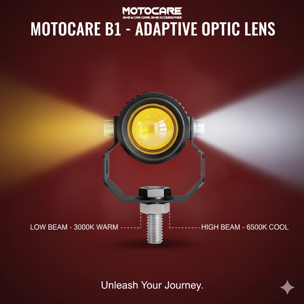 Motocare MC-B1 Dual Color LED Motorcycle Fog Light - 4000 Lumens_img_1