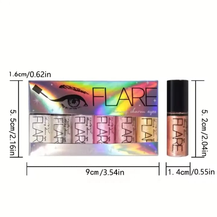 PEIYEN FLARE 6 Colors Charm Shine Liquid Eyeshadow / Eyeliner (3.5g x 6pcs_img_1