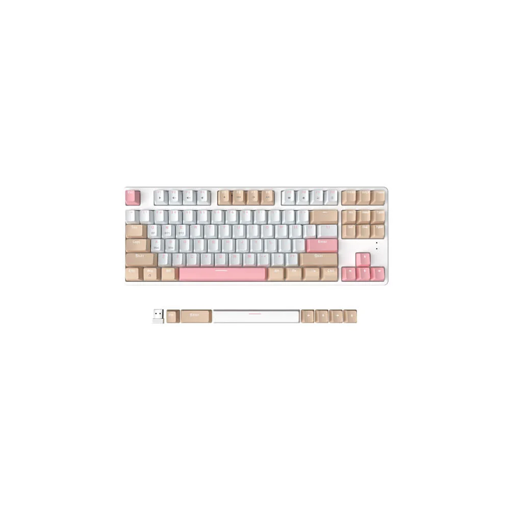 (Sold Out) Ajazz Ak871 Wireless Mechanical Keyboard White - Blue Switch