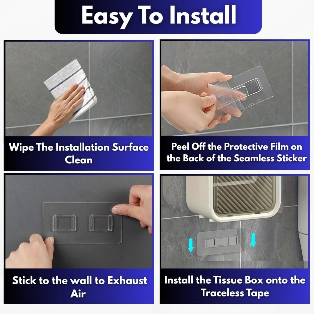 Waterproof Wall-Mounted Toilet Paper Holder with Storage Drawer – No Drill, Modern Design_img_5