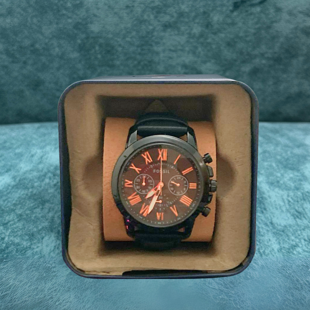 Fossil Grant Chronograph FS4736 Black Leather