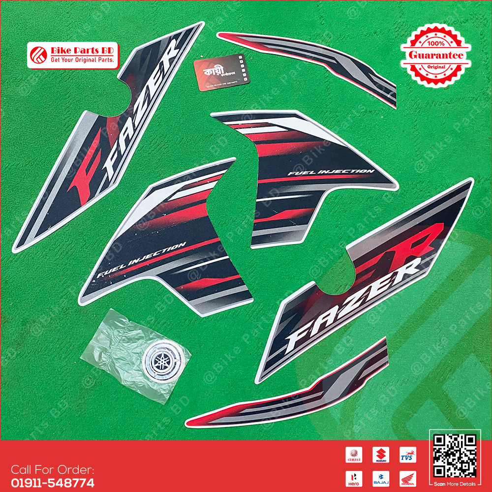 Full Set Sticker for Yamaha Fazer V2 (Red Colour) bike. thumbnail 2