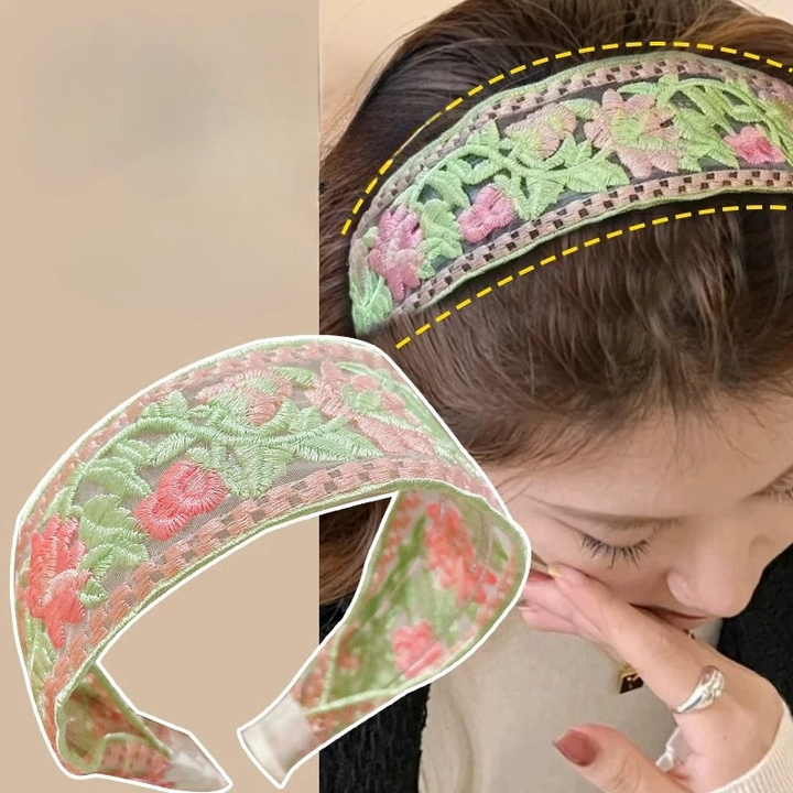 ProX Elegant Chiffon Embroidery Flower Hairband_B-602-1_img_1