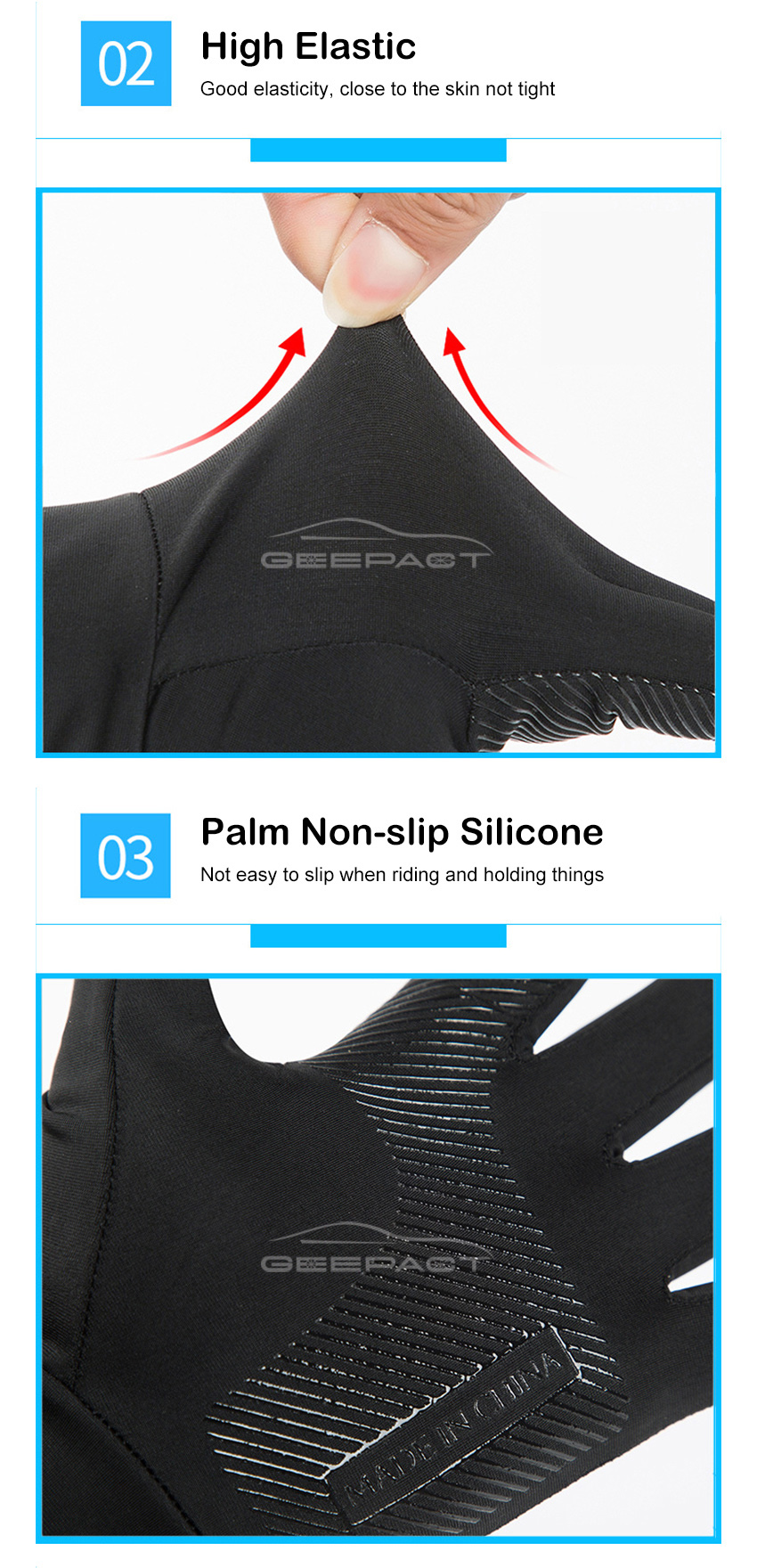 Geepact 2PCS Ice Silk Sleeves Anti_img_10