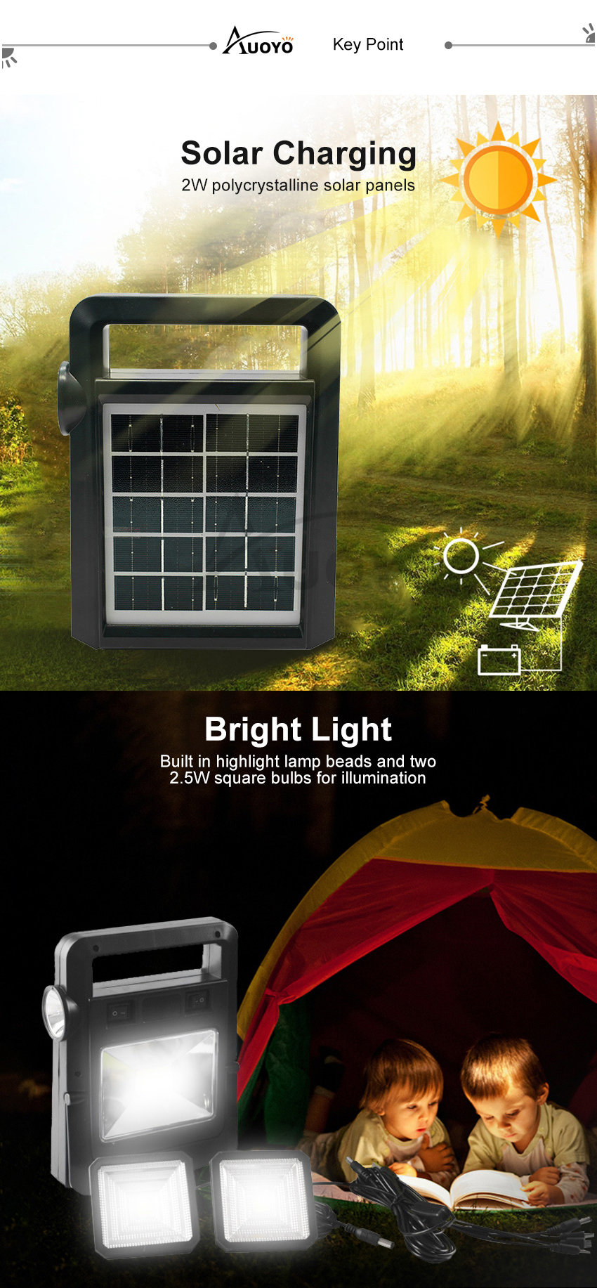 Auoyo Portable Solar Panel Light Solar_img_8