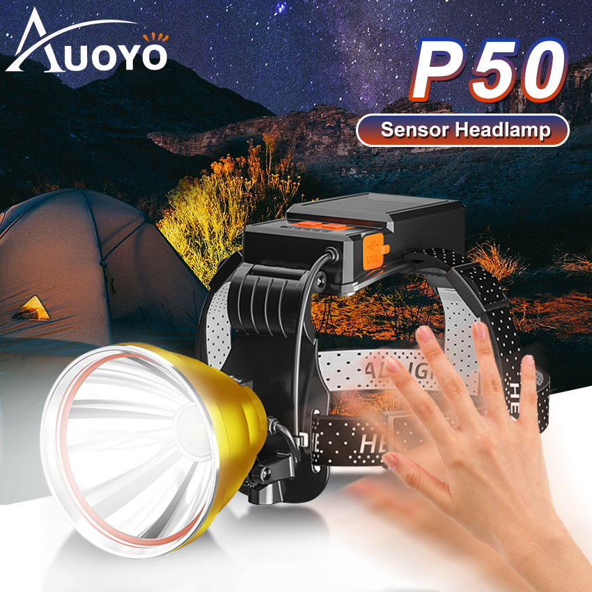 Auoyo LED Headlamps P50 Headlight Fla