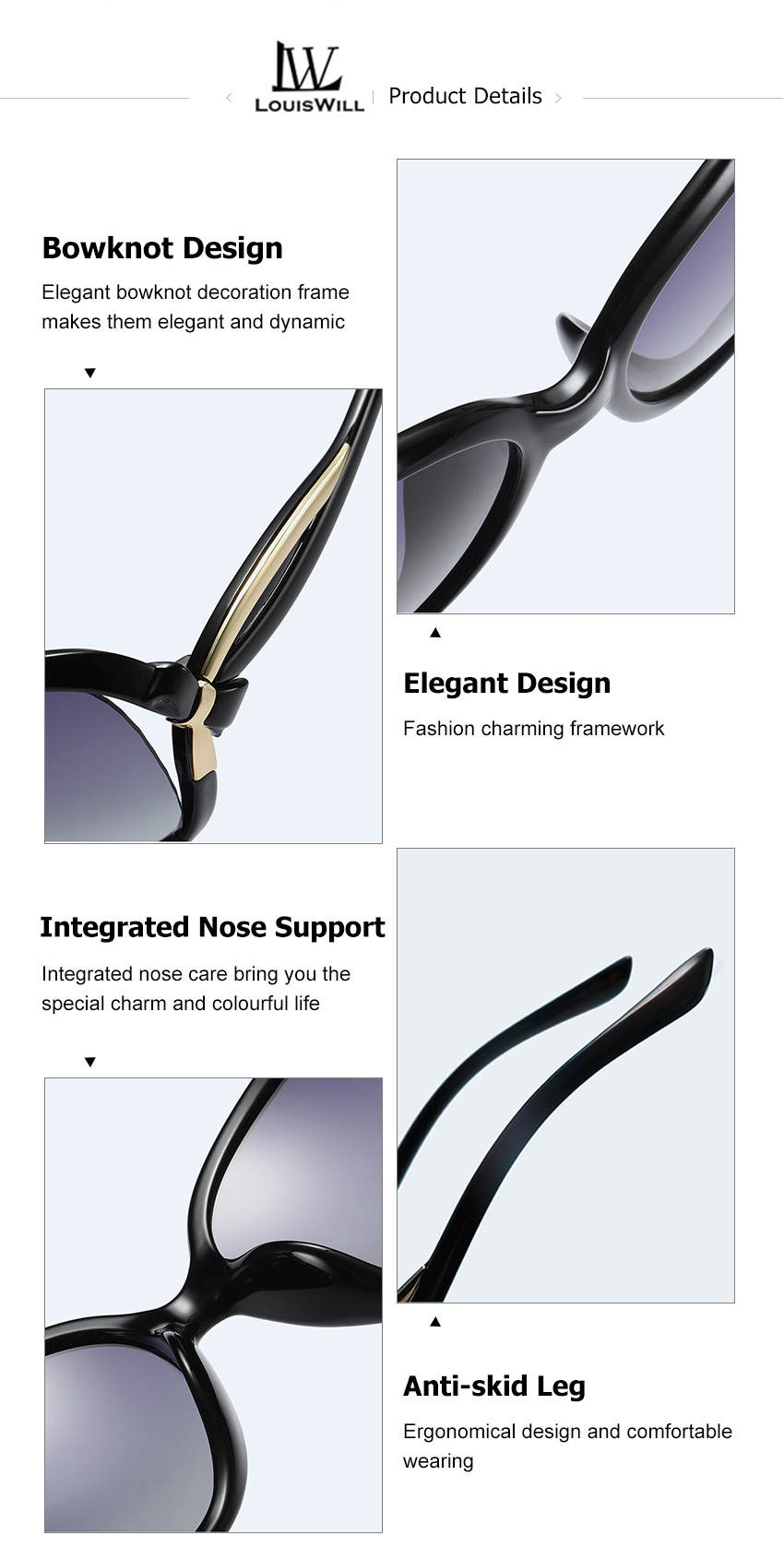 LouisWill UV400 Lens Protection Polarized Driving Sunglasse for Women_img_9