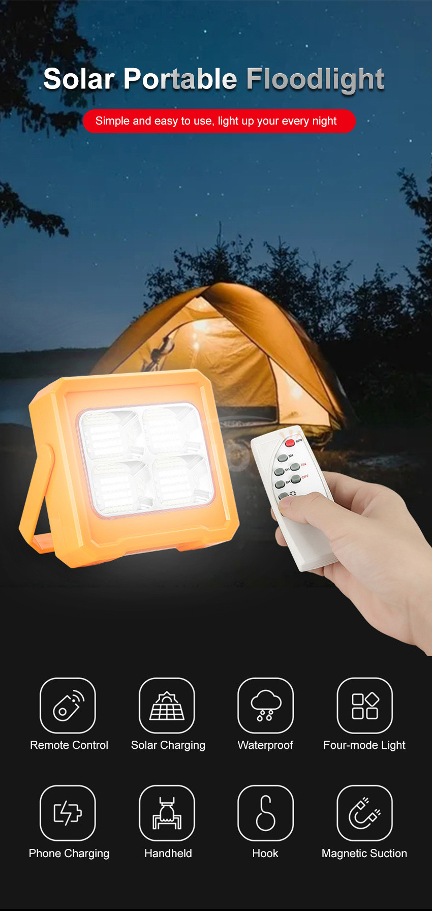 =999
Auoyo LED Solar USB Rechargeable Waterproof Handheld Portable Spotlight_img_6