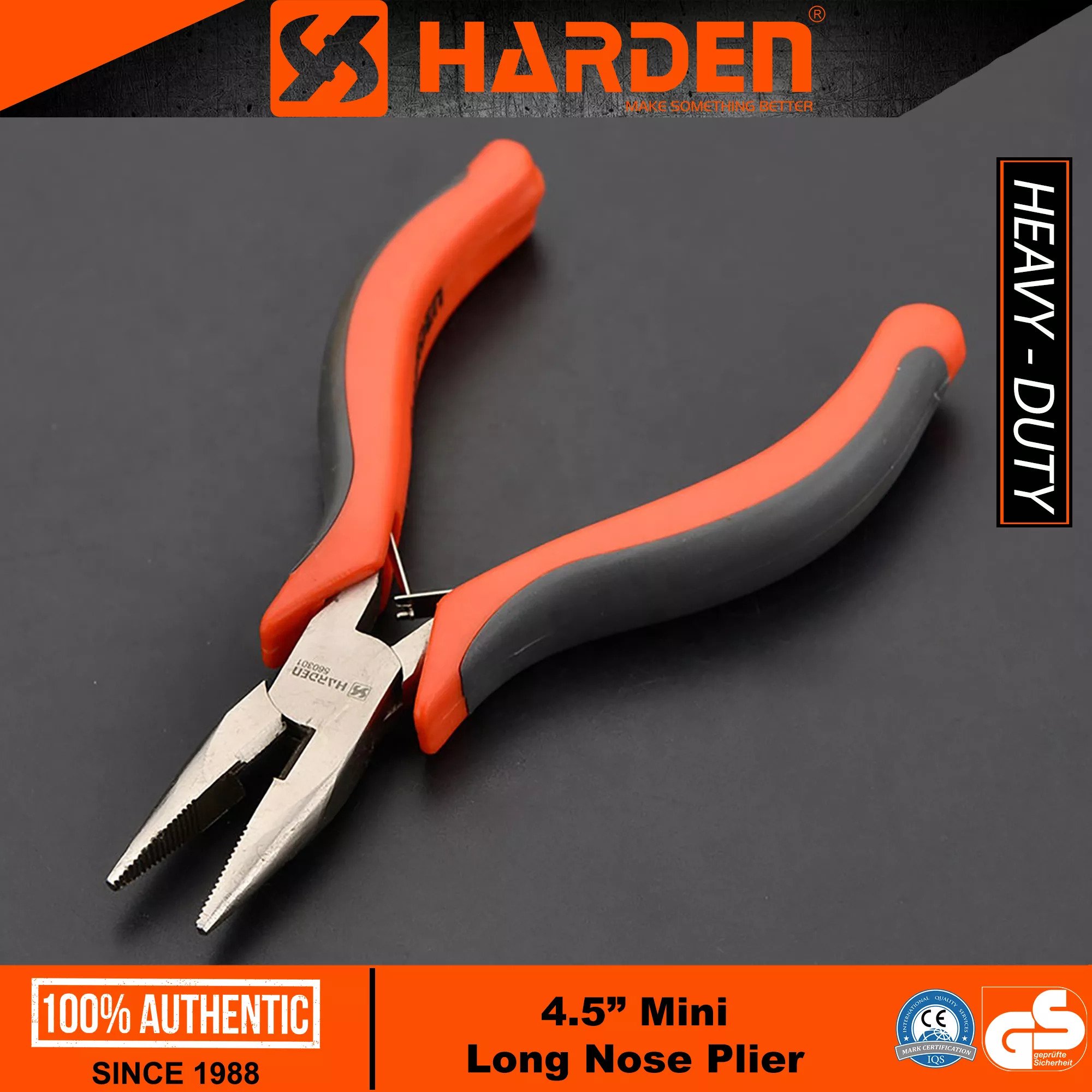 HARDEN 4.5" Professional Mini Nose Plier ( Long Nose | Flat Nose | Round Nose | Extra Long Nose ); Model: 560301 |  560306 |  560307 |  560308
