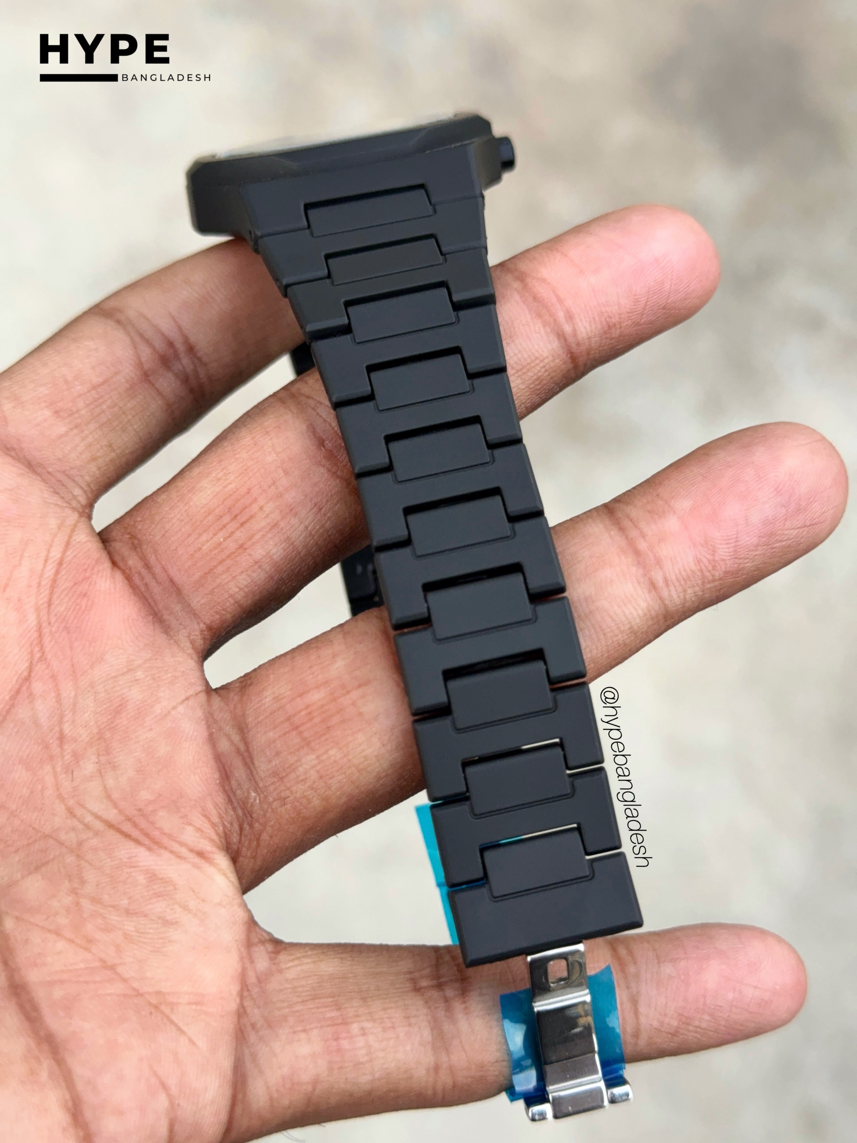 Black Abstract Dial Polycarbon Plastic Lightweight Watch_img_1
