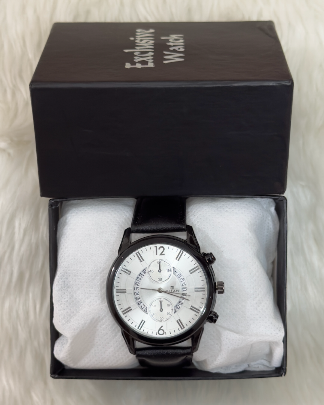 Men's Stylish Black Artificial Leather Watch_img_2