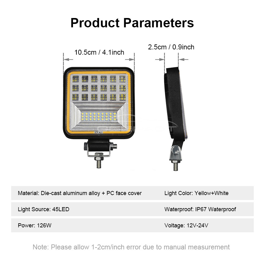 Geepact 45 LED Spotlight Headlight for Car/ Boat /Truck/ Motorcycle/ Construction_img_7