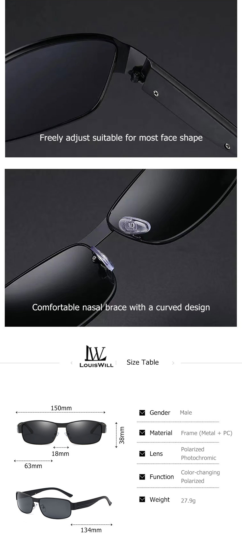 LouisWill Men Glasses Outdoor Sports Glasses_img_9