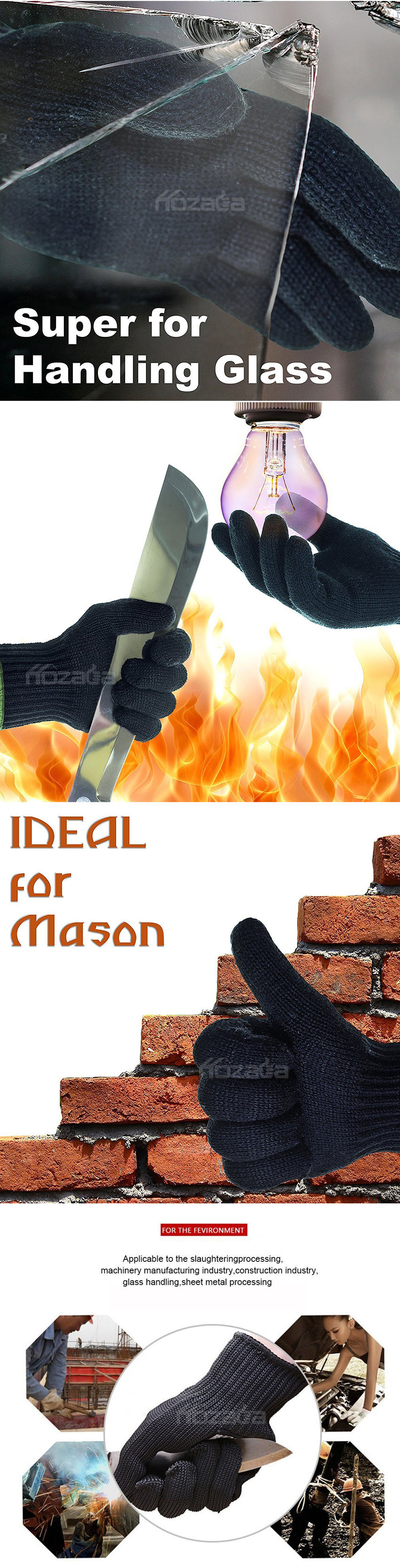 MAYTTO Cut Resistant Work Gloves Anti-Vibration Gloves Heat Resistant Knit_img_9