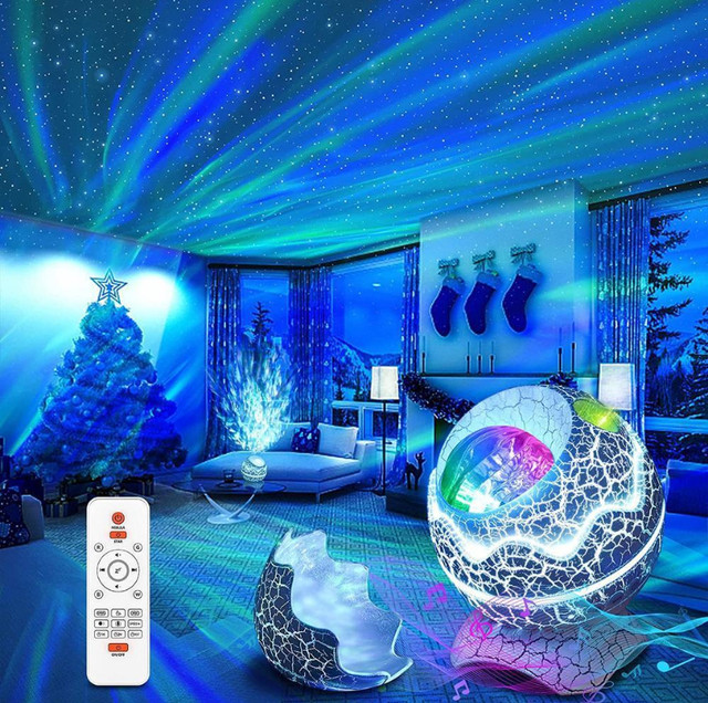 Dinosaur Egg Galaxy Nightlight Projector with Music