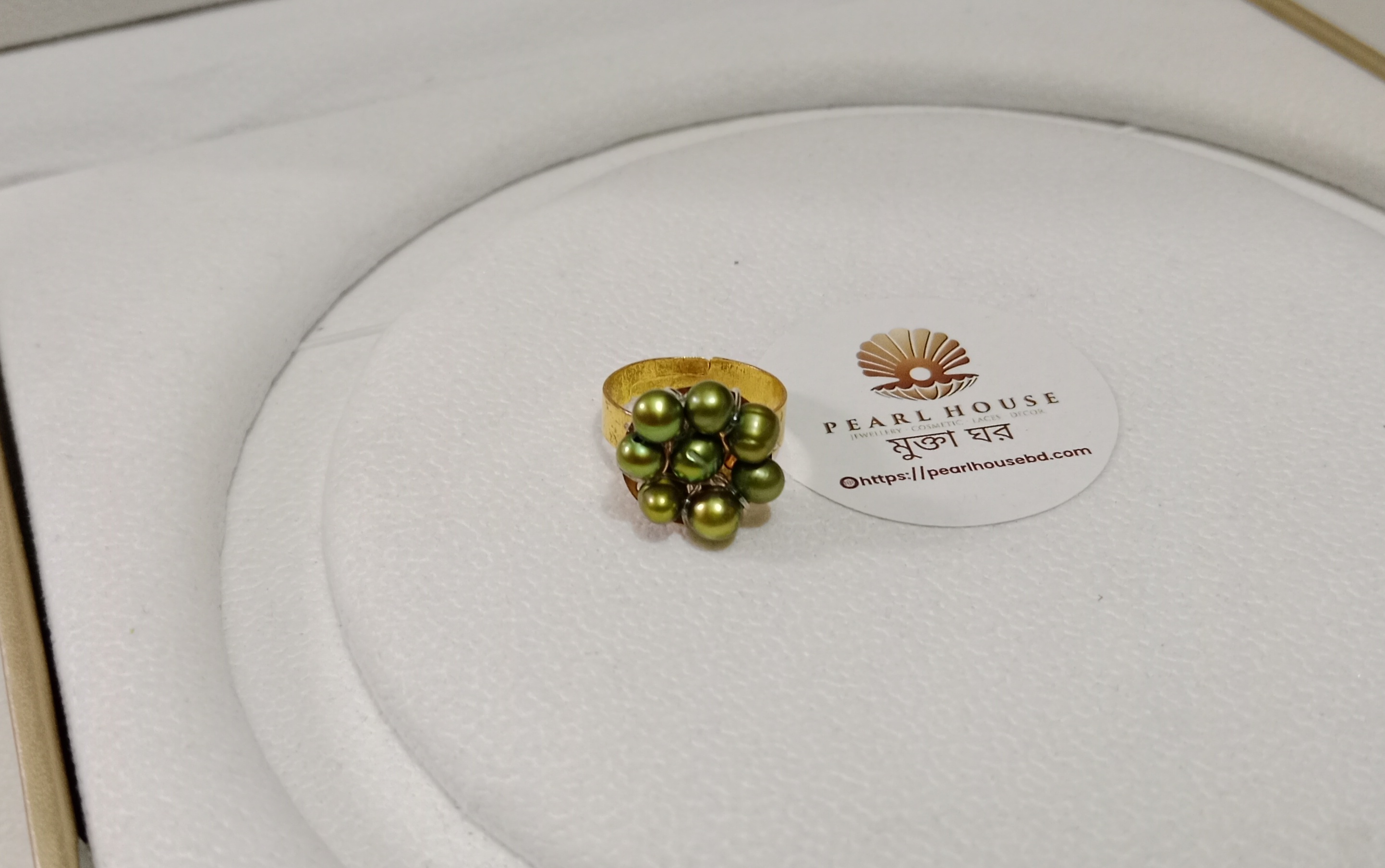 Green Pearl Adjustable Finger ring_img_0
