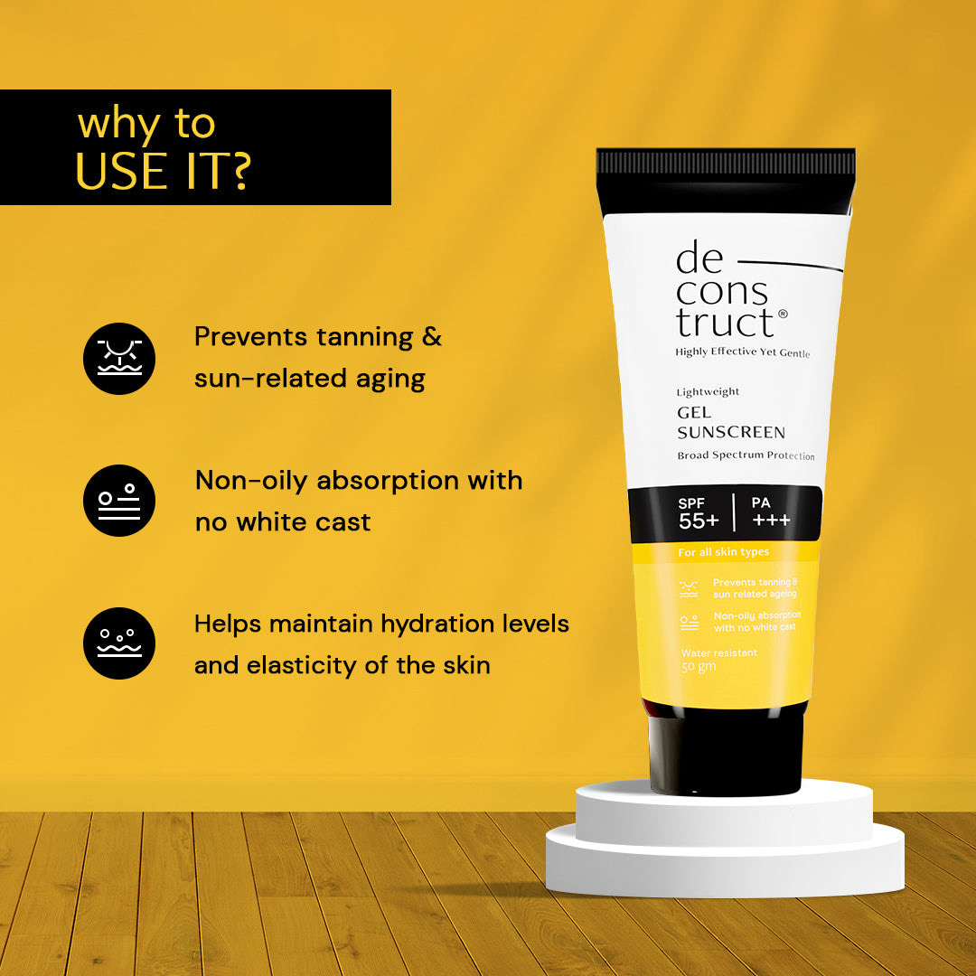 Gel Sunscreen For Oily Skin - SPF 55+ And PA+++ | Water Resistant Sunscreen (50 Gms)_img_3