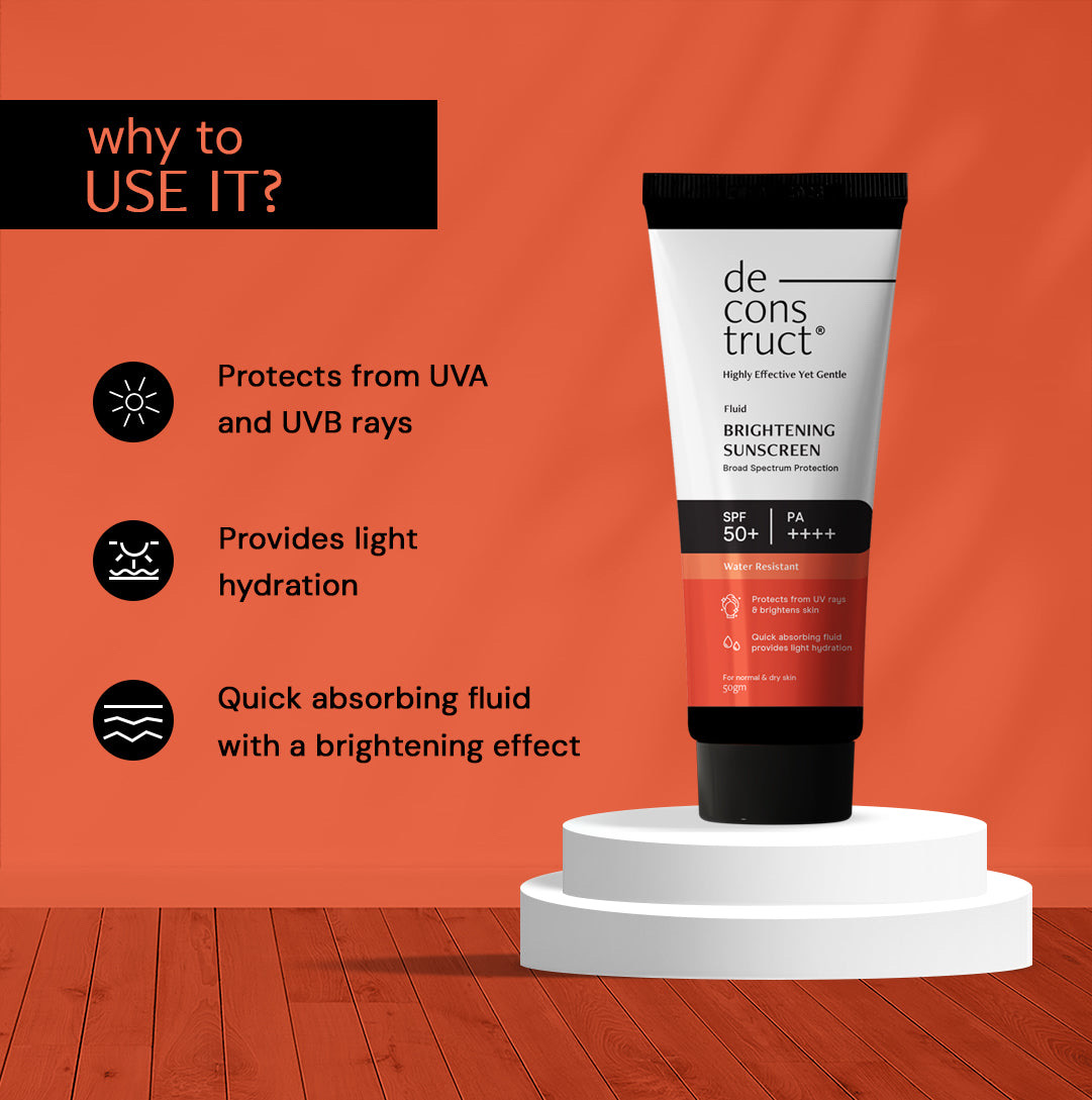 Fluid Brightening Sunscreen For Dry Skin - SPF 50+ | 8 Hours Long Lasting Sunscreen 50gm_img_1