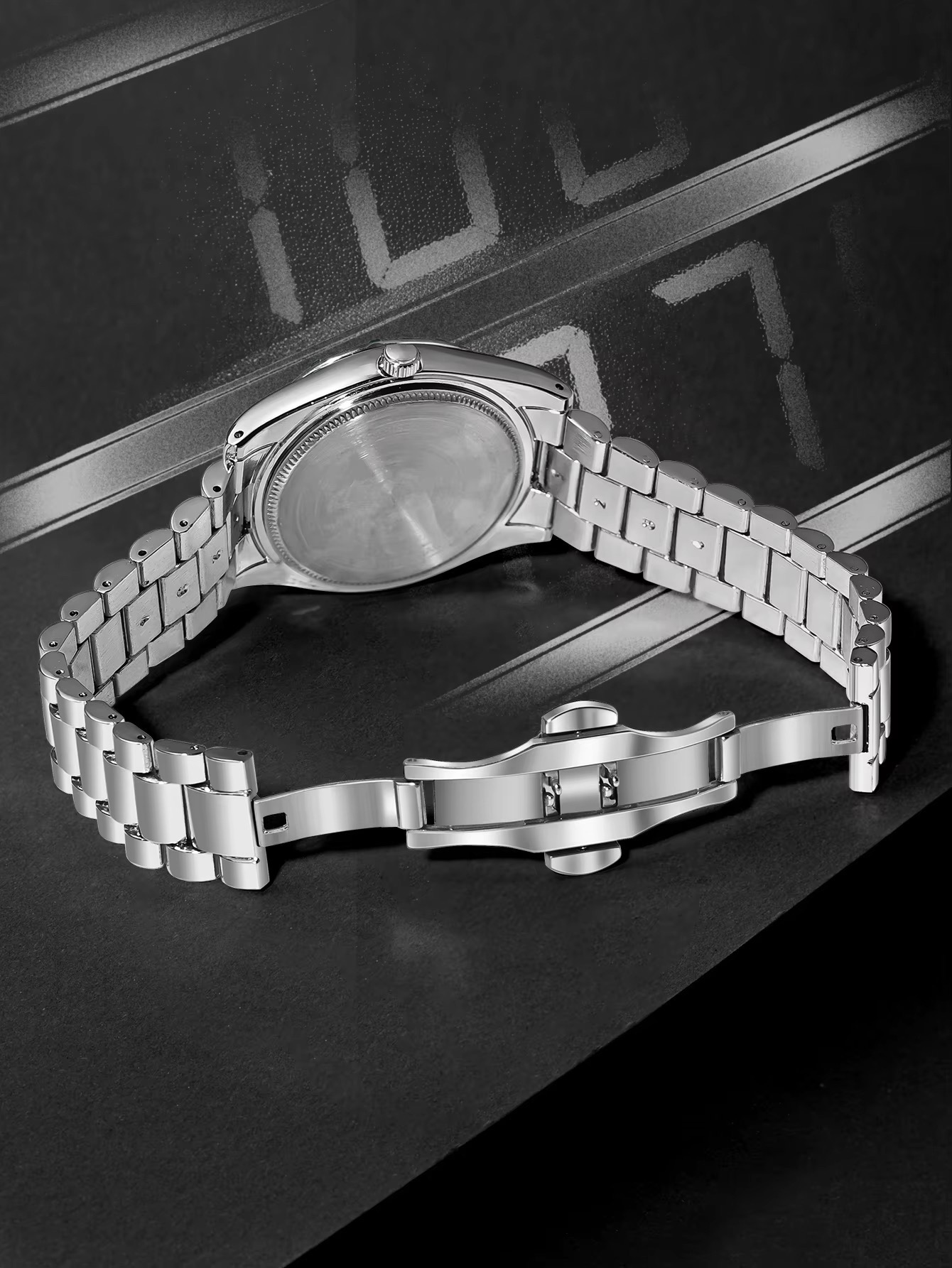 TOMI T-305 Men's Luxury Stone Stainless Steel Watch Gift Box Set (White)_img_4