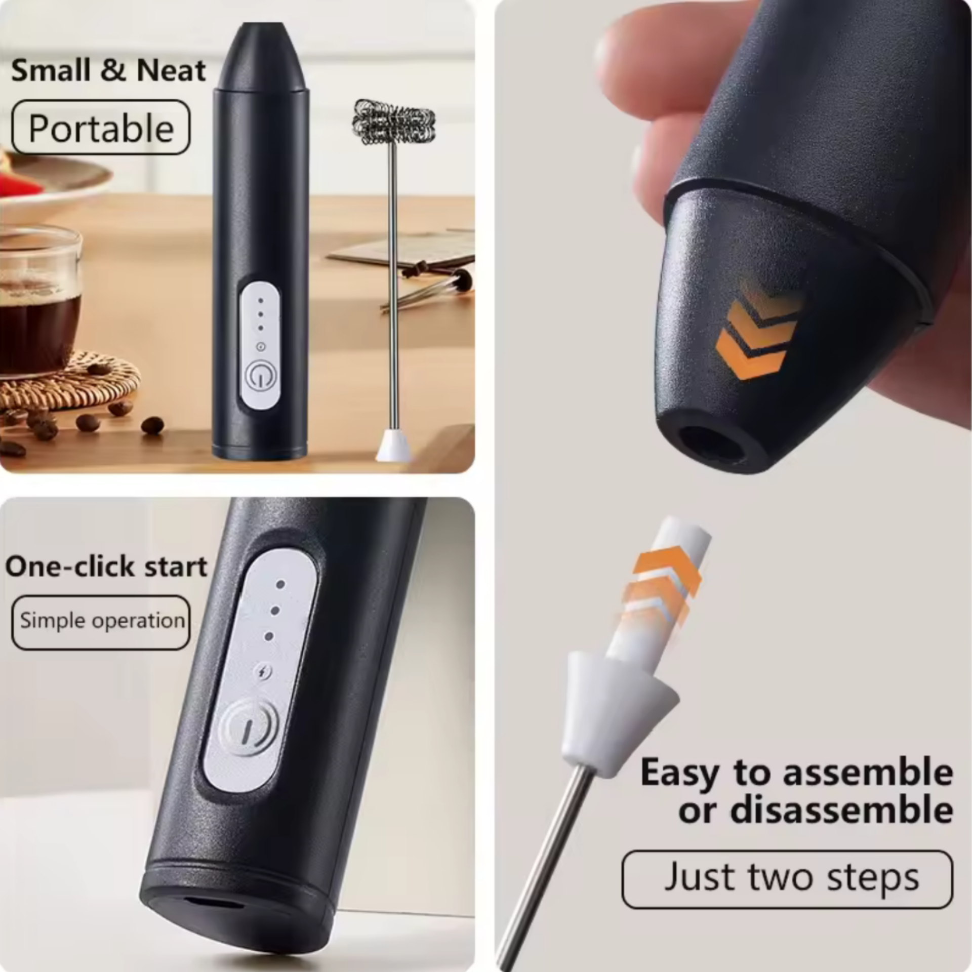 USB Rechargeable Milk Frother With 3 Speeds_img_4