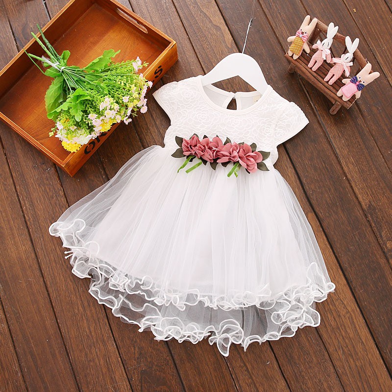 Kids Girls Summer Waist Flower Princess Party Dress (0 to 24 months)
