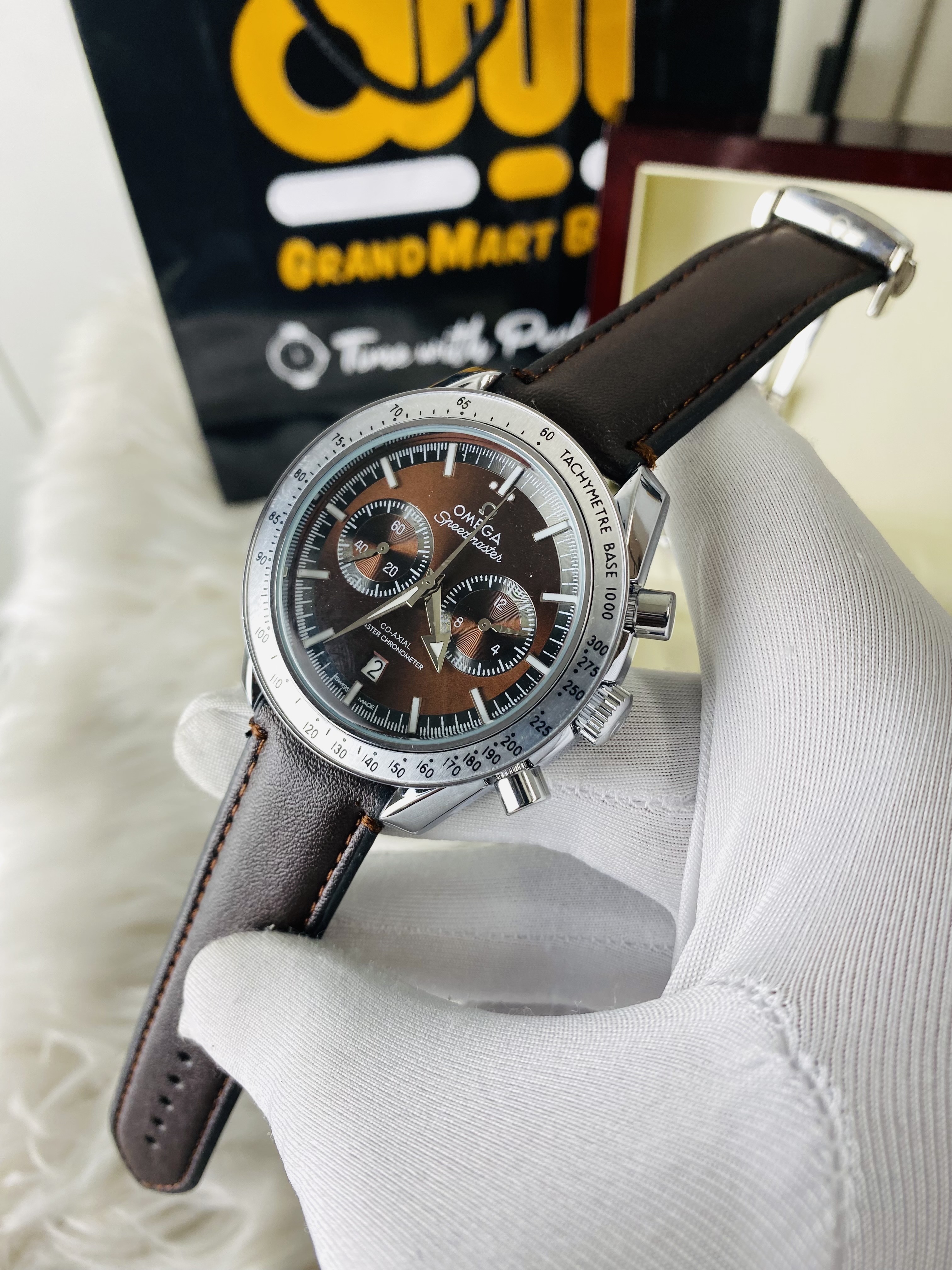 Omega speed master || Coffe strap